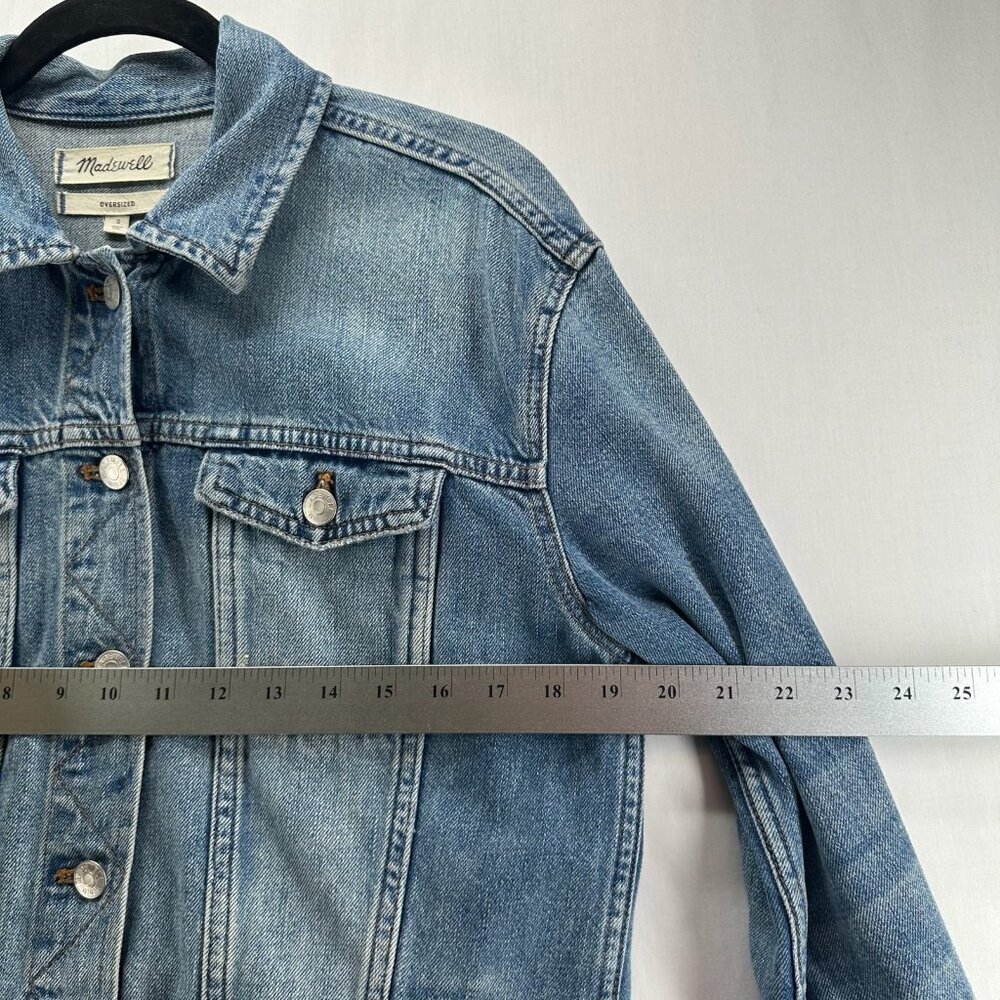 Madewell Oversized Jean Truck Jacket Womens S Button Up Capstone Wash Denim Blue - Picture 8 of 14